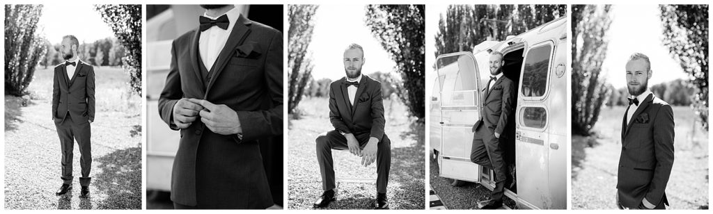 black & white groom portraits 