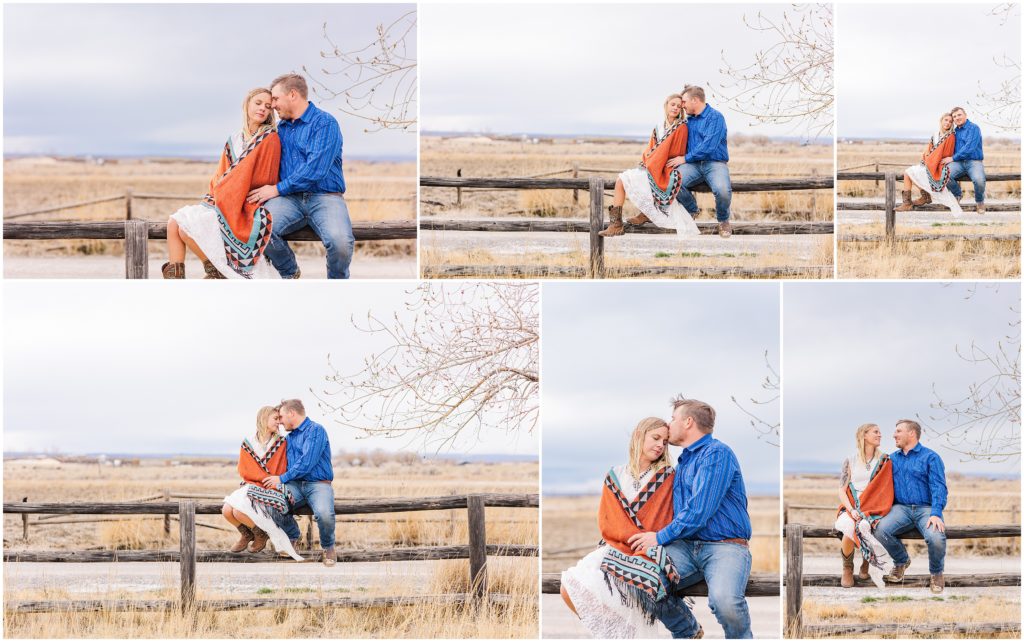 Sitting on fence posts | Colorado engagement photographer 