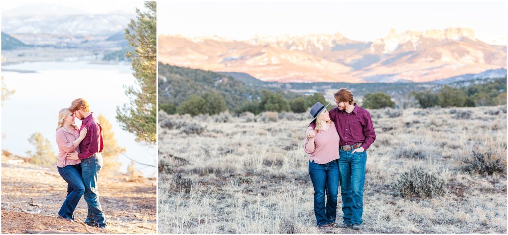 Mountain and Lake Engagement Photos, good photo location 
