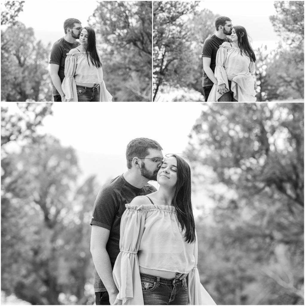 Black and white engagement images