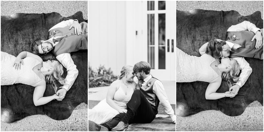 laying down bride and groom wedding images