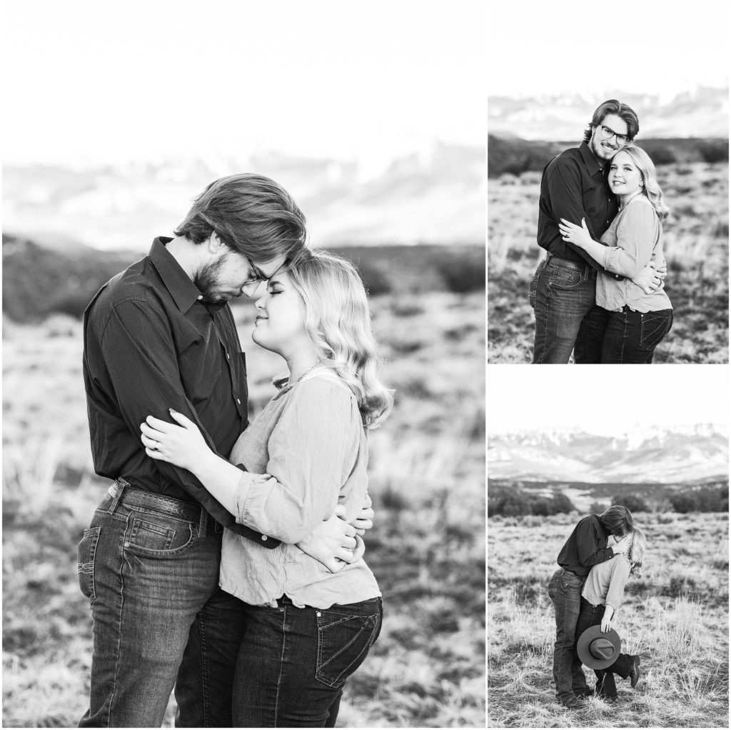 black and white engagement portraits 