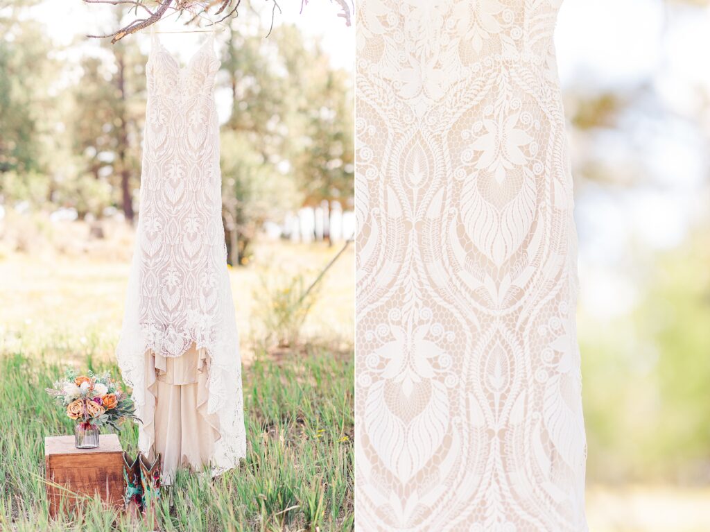 Lace bridal gown 

