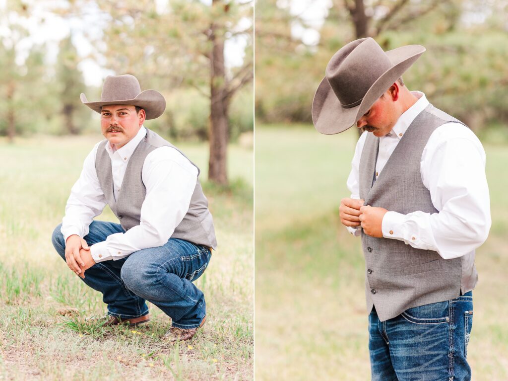 Groom at Private Ranch Wedding 