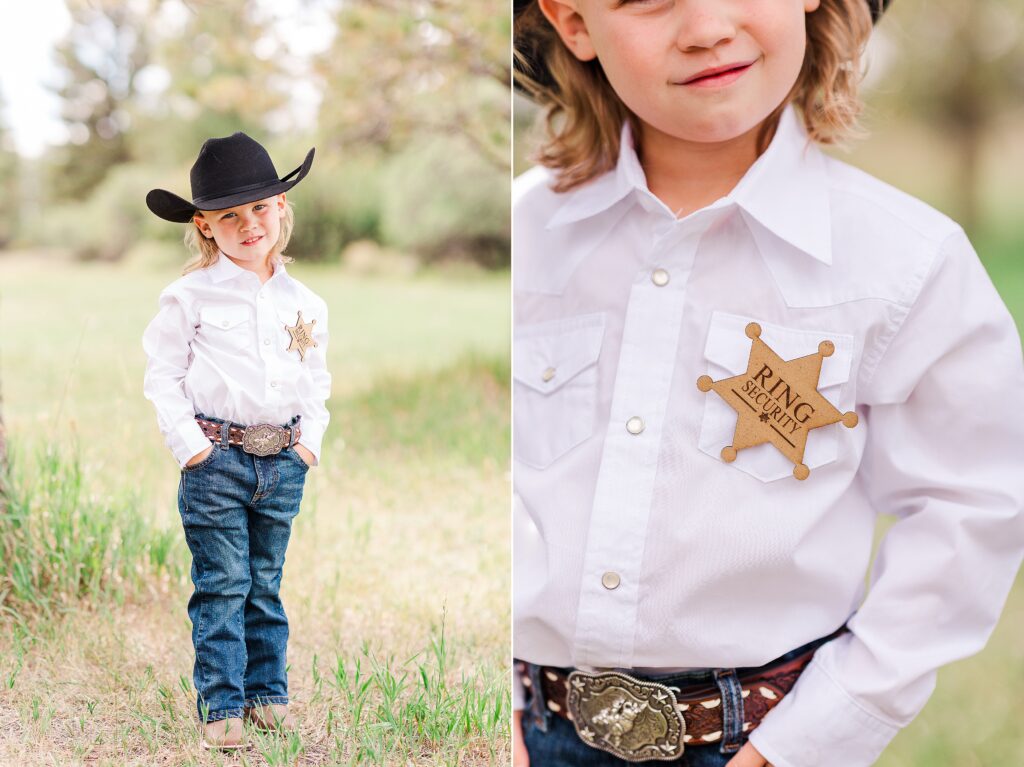 Ring bearer at Private Ranch Wedding 