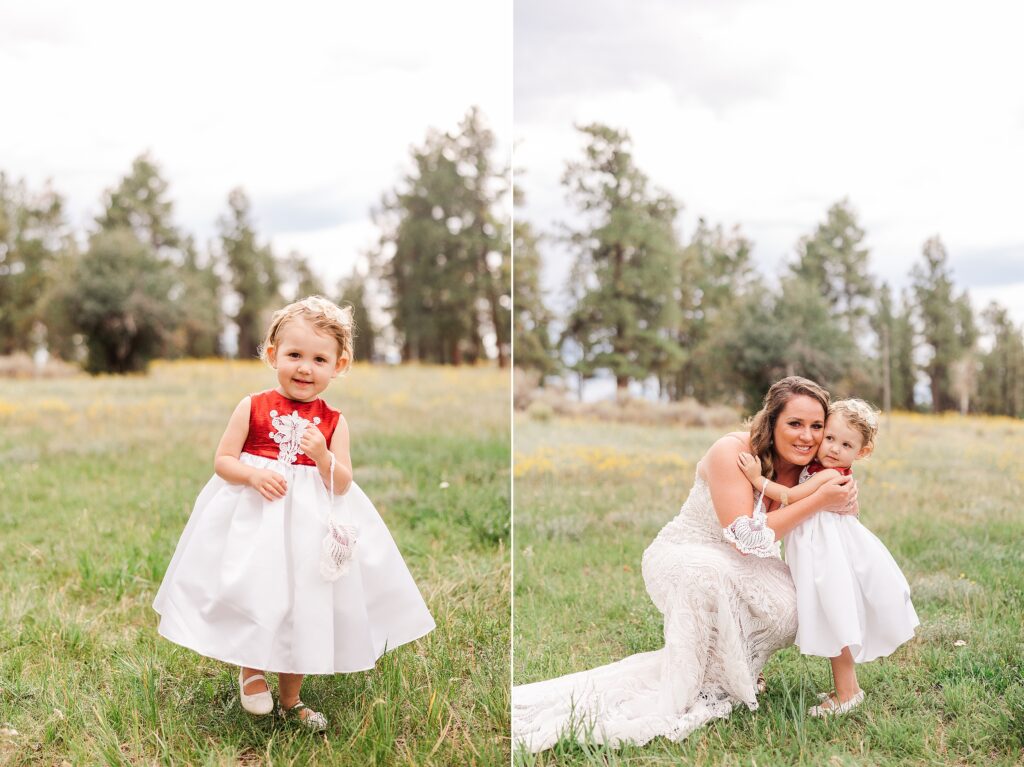 Bride with flower girl | Ridgway Wedding Photographer
