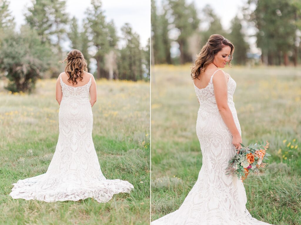 Private Ranch Wedding | Western style gown bridal portraits

