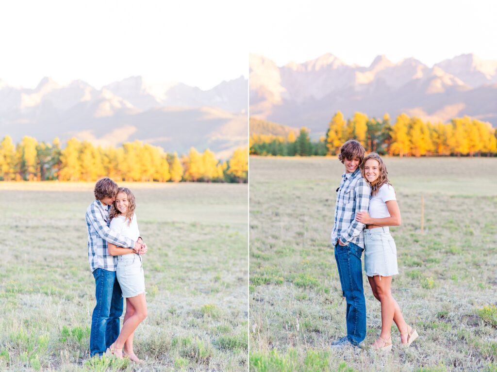Sweet young couple Ridgway Co engagement
