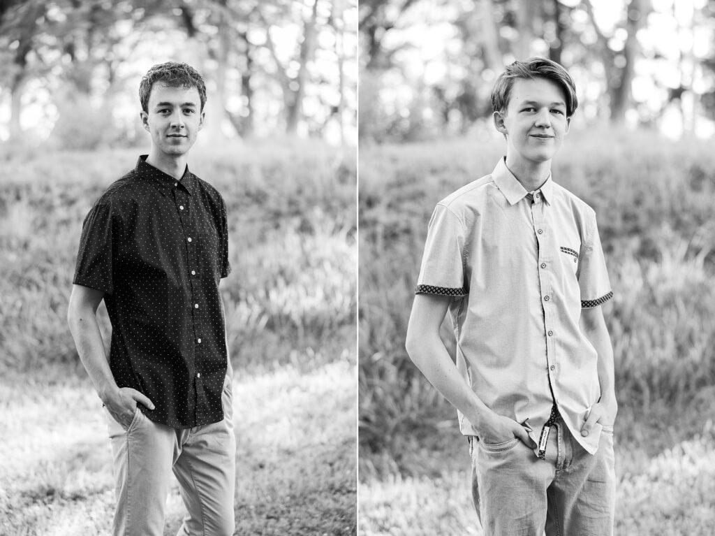 Black and white teenage portraits boy 