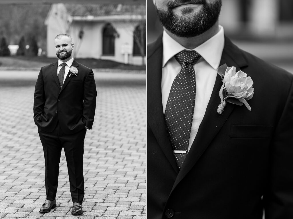 black and white groom portraits
groom detail images
perona farms nj wedding venue
new jersey wedding photographer
nj grooms

