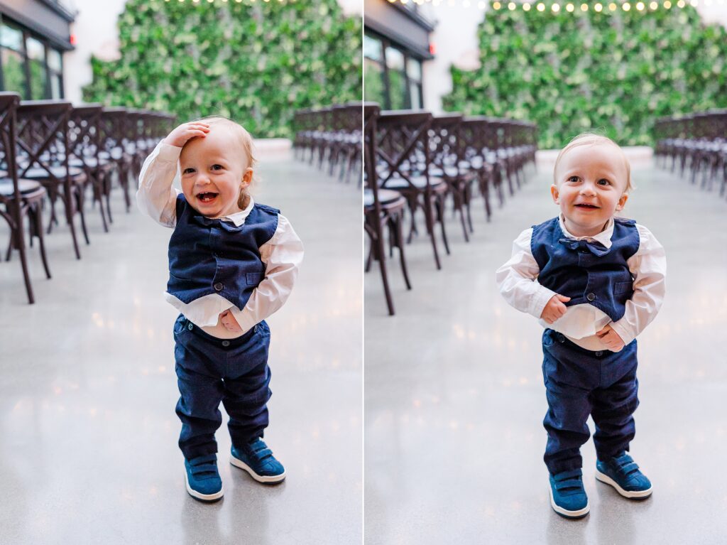 baby at wedding
little baby wedding suit
little man at wedding
one year old wedding tux
perona farms wedding photographer
candid wedding images
