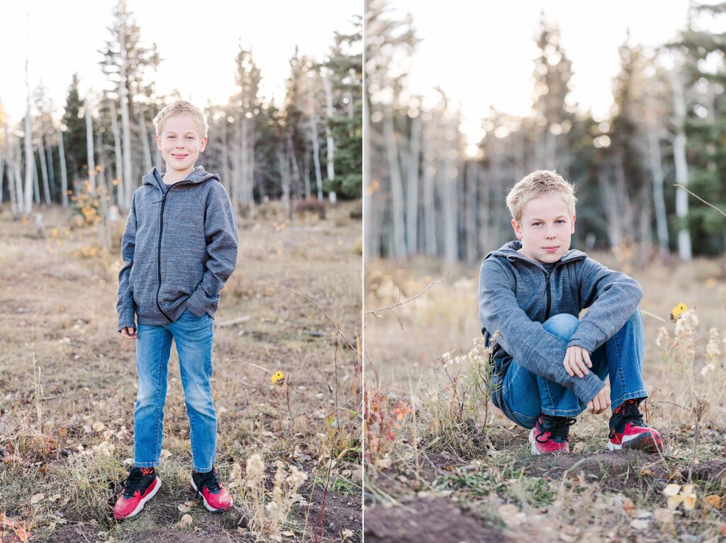 golden aspen family photos
brothers laughing in fall trees
davewood road family session
golden aspens in western colorado
family portraits with fall colors