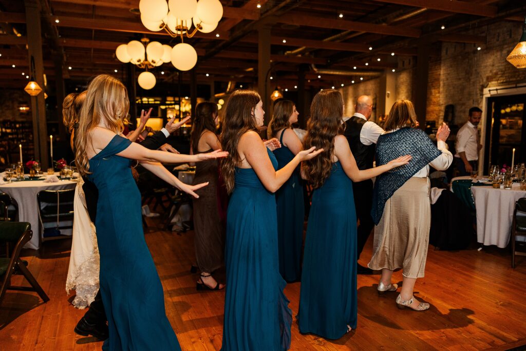 dance floor moments at Ouray wedding reception at The Association in Montrose