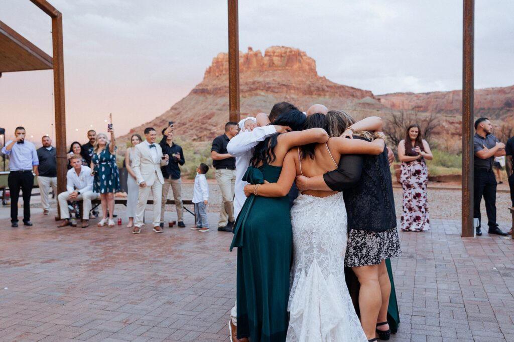 Moab wedding reception dancing under the desert sky
