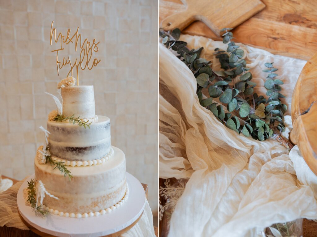 wedding cake at Red Earth Venue wedding in Moab Utah