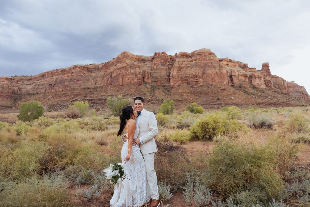 bride and groom portraits at Red Earth Venue Moab Utah
