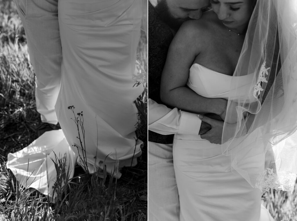 Elopement details and dress from Telluride Colorado wedding