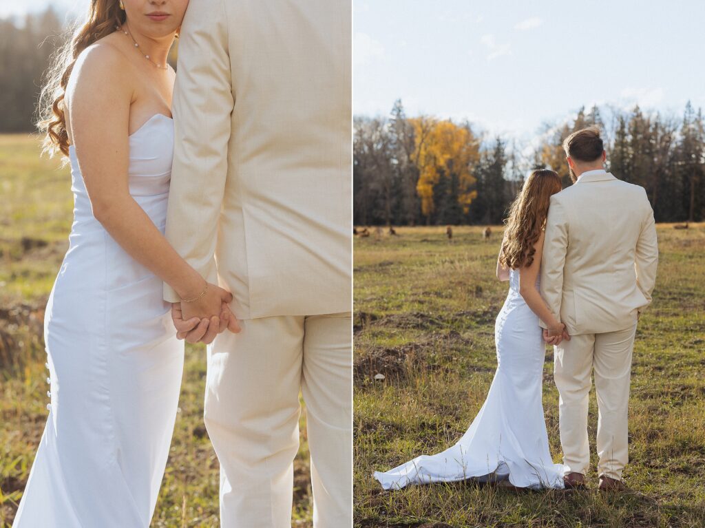 Romantic Telluride elopement portraits in golden mountain light