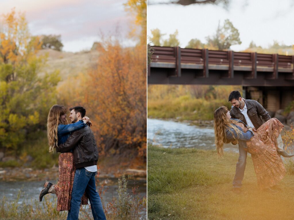 engagement photos at Dennis Weaver Park in Ridgway Colorado

couple portraits in Ridgway Colorado engagement session

romantic engagement photos in Western Colorado park setting

bride and groom walking together at Ridgway engagement session
