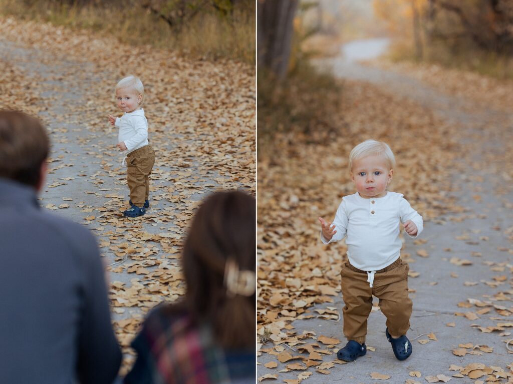 candid family interaction during a fall session in Montrose Colorado