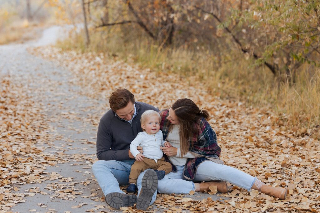 young family enjoying time together during a Montrose Colorado fall photo session