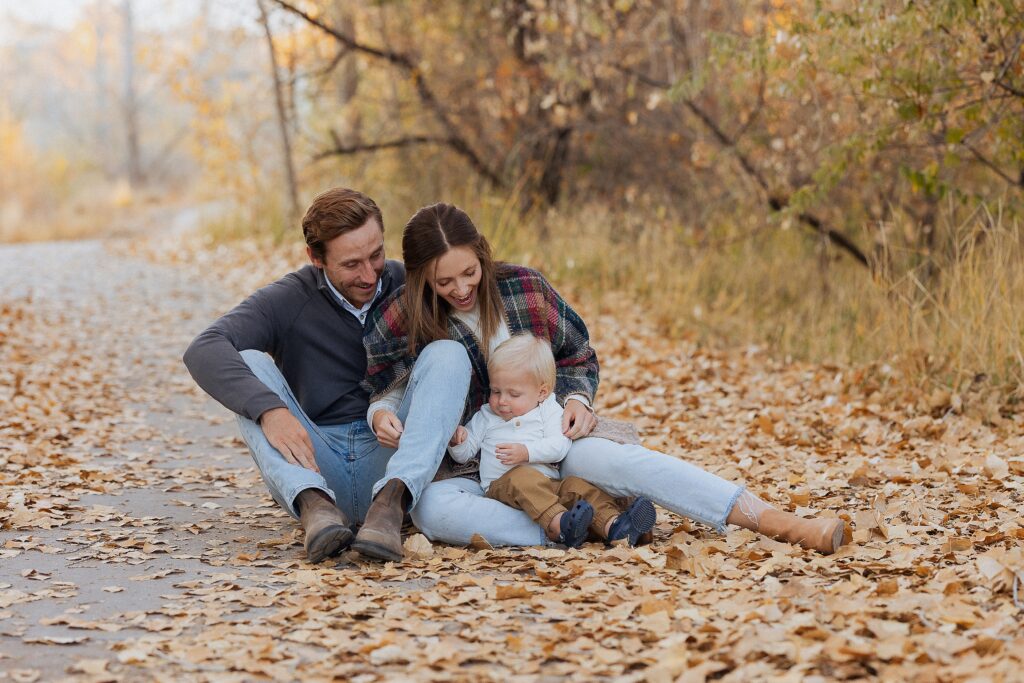 joyful family session with a toddler in Montrose Colorado autumn scenery
