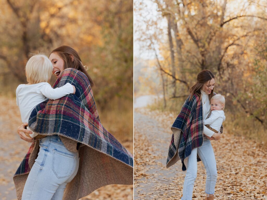 warm and playful family moments in Montrose Colorado fall colors